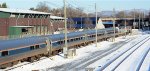 Locomotives and coaches of Amtrak train #20(2) parked on the storage track at Lynchburg